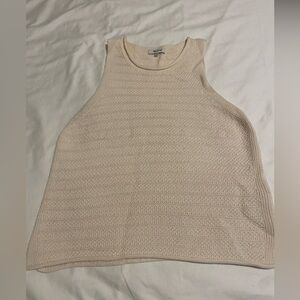 Madewell Cream Crochet Textured Tank Top